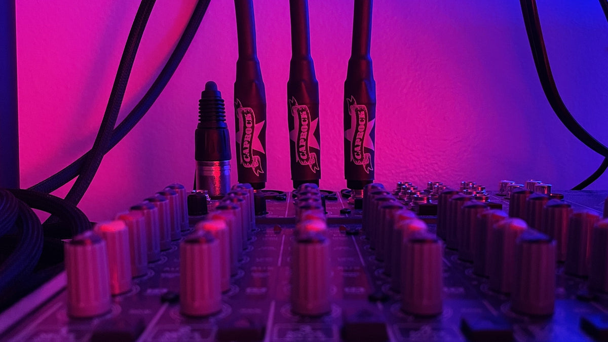 Caprock cables in a Behringer desktop mixer